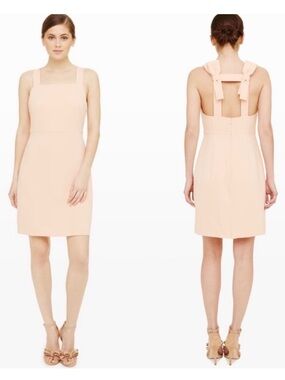 NWT Club Monaco‎ Dellena Bow Back Mini Dress Apricot Peach Square Neck Size 0